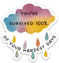 Load image into Gallery viewer, You’ve Survived 100% of Your Hardest Days Sticker
