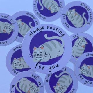 Always Rooting For You Cat Sticker