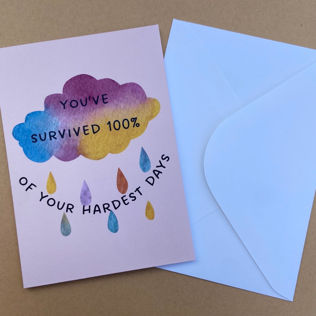 You’ve Survived 100% of Your Hardest Days Greeting Card